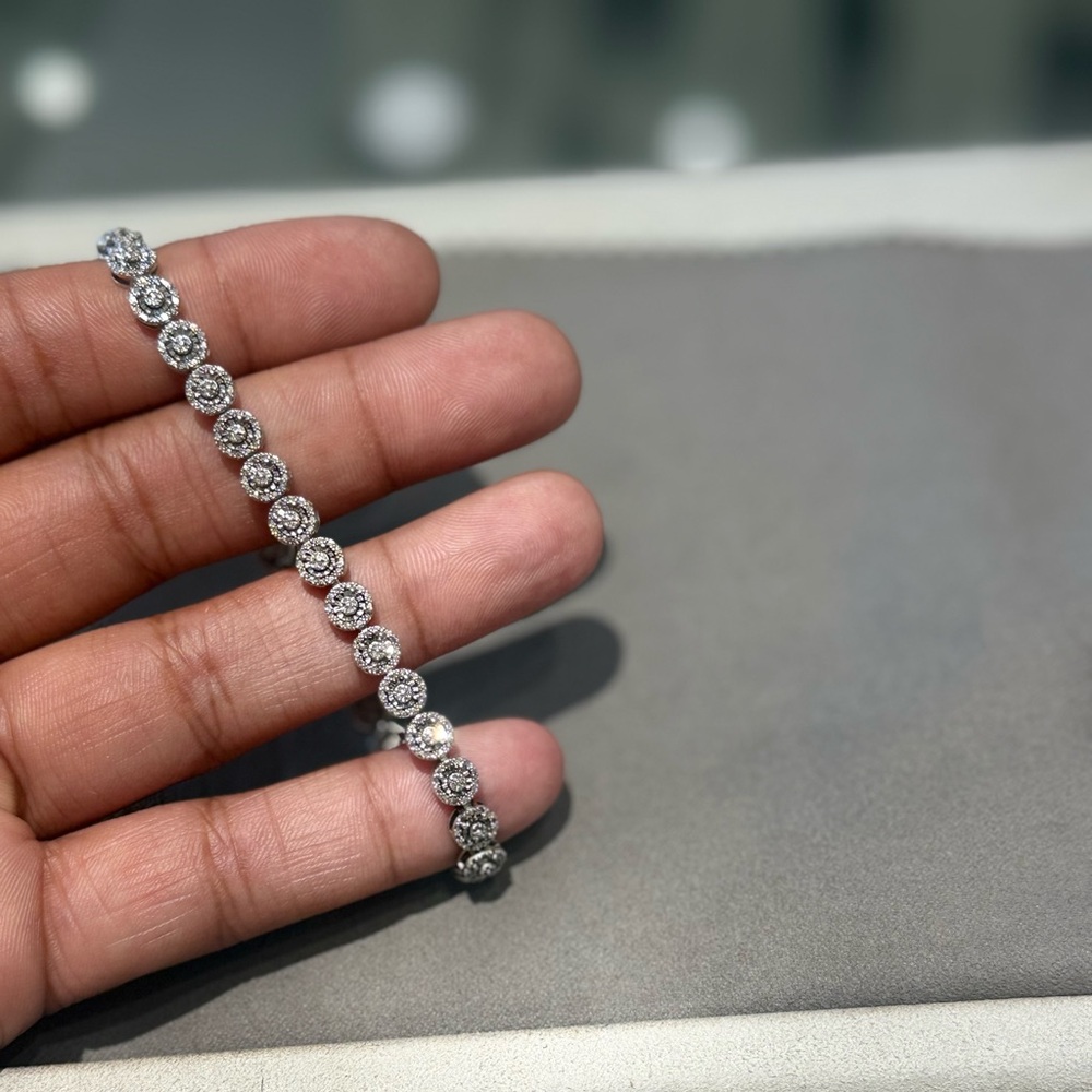Diamond Cluster Tennis Bracelet